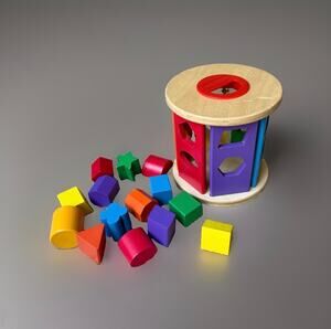Melissa & Doug Match & Roll Shape Sorter Wooden Learning Toy Complete